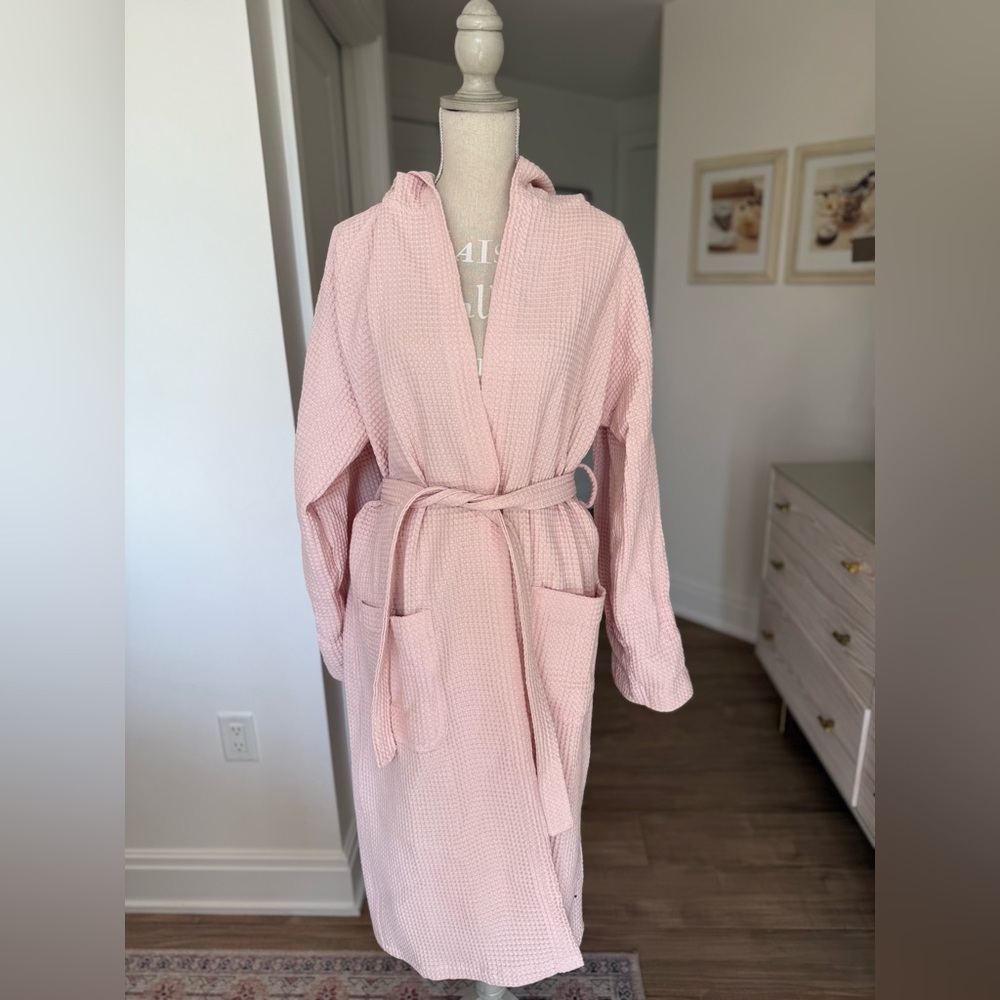 Italian Pink Waffle Knit Robe